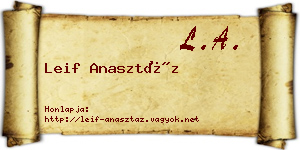 Leif Anasztáz névjegykártya